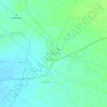 Mansarovar topographic map, elevation, terrain