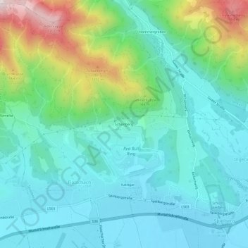 Schönberg topographic map, elevation, terrain