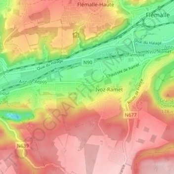 Ramet topographic map, elevation, terrain
