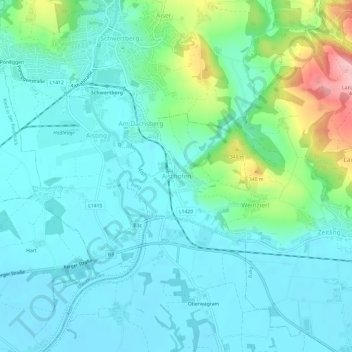 Aisthofen topographic map, elevation, terrain