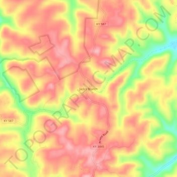 Jack's Branch topographic map, elevation, terrain