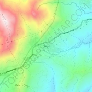 El Pelayo topographic map, elevation, terrain
