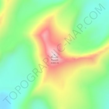 Mount Powell topographic map, elevation, terrain