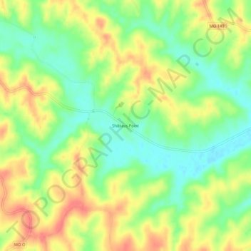 Shibleys Point topographic map, elevation, terrain