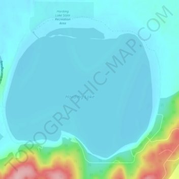 Harding Lake topographic map, elevation, terrain