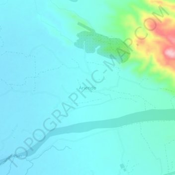 Ariendo topographic map, elevation, terrain