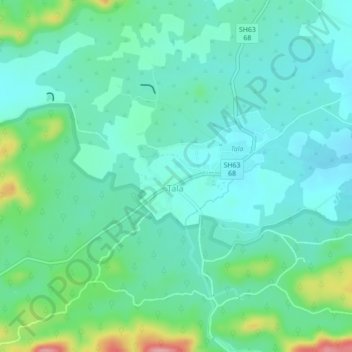 Tala topographic map, elevation, terrain