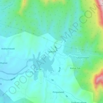 Tavaradi topographic map, elevation, terrain