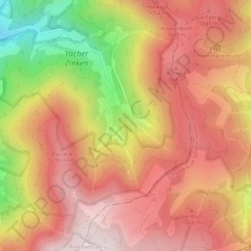 Siebenfelsen topographic map, elevation, terrain