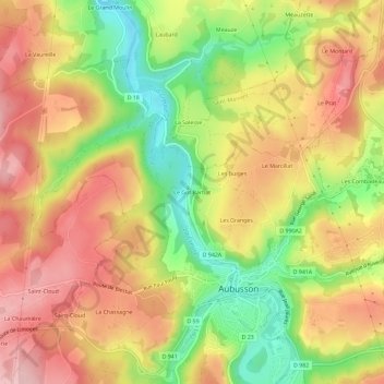 Le Got Barbat topographic map, elevation, terrain