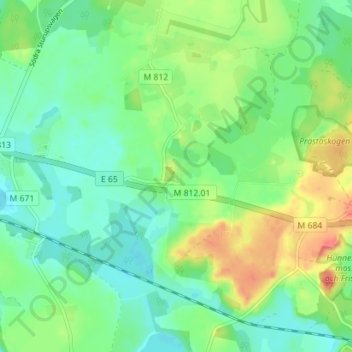 Börringe topographic map, elevation, terrain