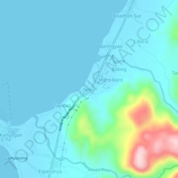 Naba topographic map, elevation, terrain