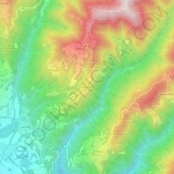 Pellizzana topographic map, elevation, terrain