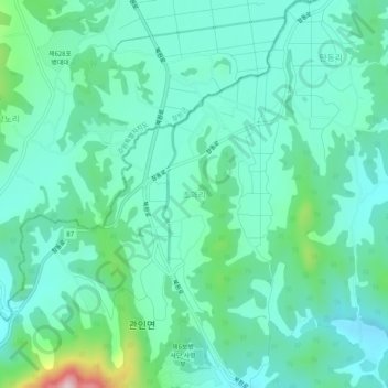 Chogwa-ri topographic map, elevation, terrain