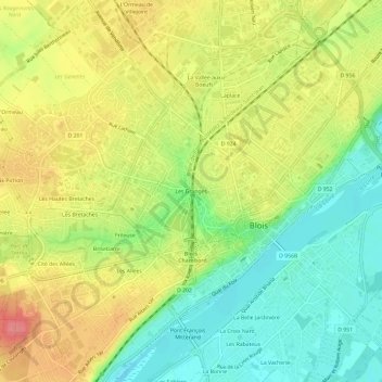 Les Granges topographic map, elevation, terrain