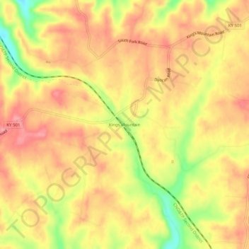 Kings Mountain topographic map, elevation, terrain
