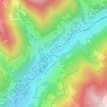 St. Johann im Ahrntal topographic map, elevation, terrain
