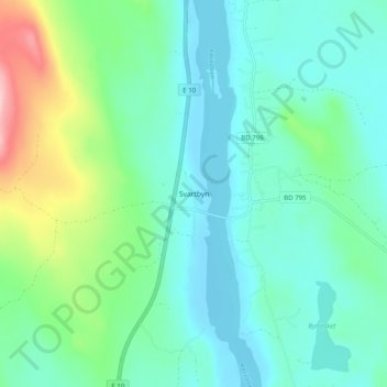 Svartbyn topographic map, elevation, terrain