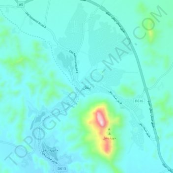 Yanqul topographic map, elevation, terrain