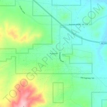 Pinedale topographic map, elevation, terrain