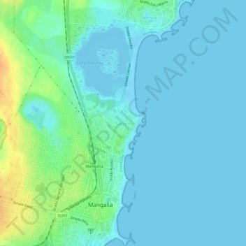 Saturn topographic map, elevation, terrain