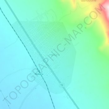 Hedaru topographic map, elevation, terrain