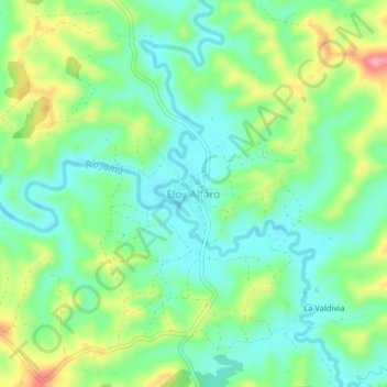 Eloy Alfaro topographic map, elevation, terrain