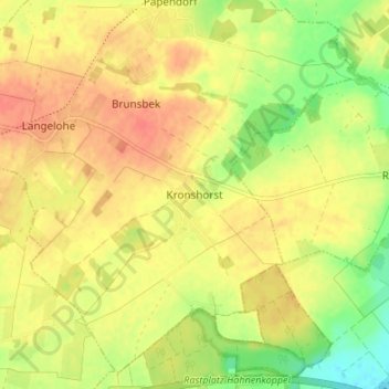 Kronshorst topographic map, elevation, terrain