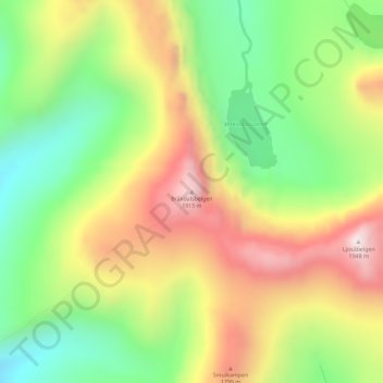 Bråkdalsbelgen topographic map, elevation, terrain