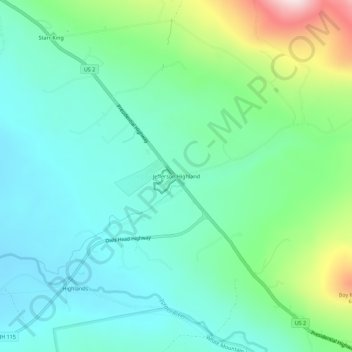 Jefferson Highland topographic map, elevation, terrain