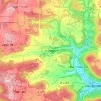 Tiefenpölz topographic map, elevation, terrain