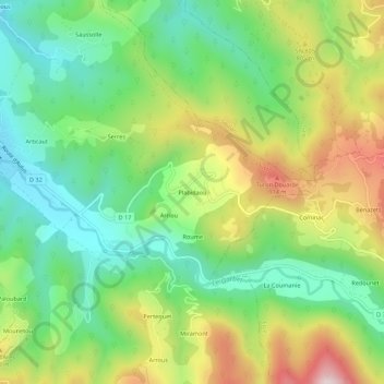 Plabidaou topographic map, elevation, terrain