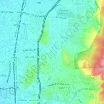 Kurar topographic map, elevation, terrain
