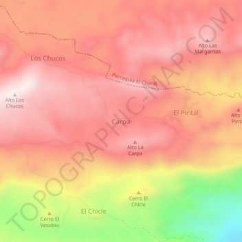 Carpa topographic map, elevation, terrain