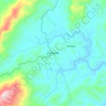 Paracelis topographic map, elevation, terrain