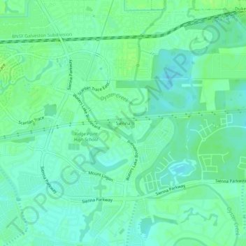Sienna topographic map, elevation, terrain