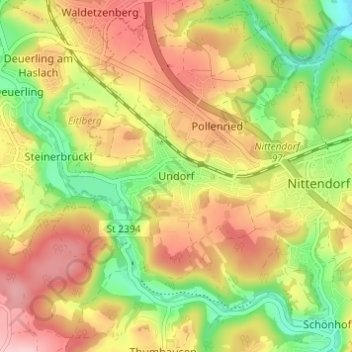 Undorf topographic map, elevation, terrain