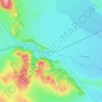 Hartsel topographic map, elevation, terrain