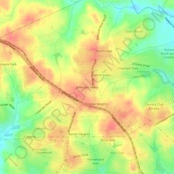 Jefferson Valley topographic map, elevation, terrain