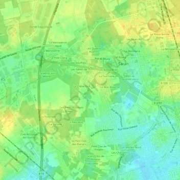Le Champ Rouge topographic map, elevation, terrain