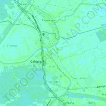 Sapang Bayan topographic map, elevation, terrain