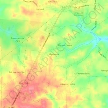 Glenhaven topographic map, elevation, terrain