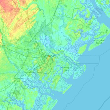 Fig Island topographic map, elevation, terrain
