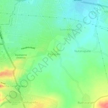 Pasupala topographic map, elevation, terrain