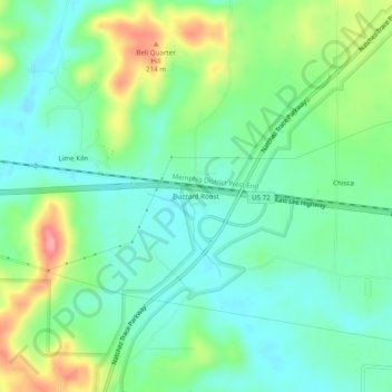 Buzzard Roost topographic map, elevation, terrain