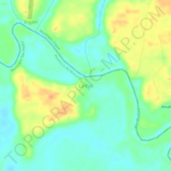 La Paz topographic map, elevation, terrain