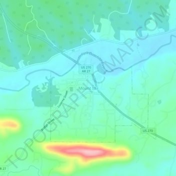 Mount Ida topographic map, elevation, terrain