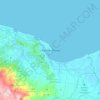 Lhokseumawe topographic map, elevation, terrain