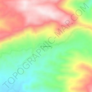 El Quemado topographic map, elevation, terrain