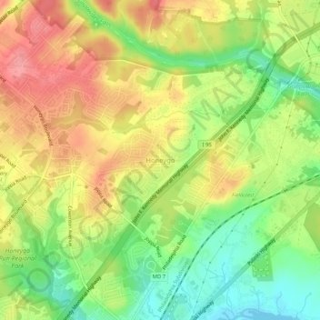 Honeygo topographic map, elevation, terrain